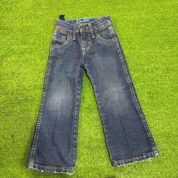 Wrangler Baby toddler Girl Bootcut Jeans Size 3T Slim Blue Denim Western - Picture 1 of 5